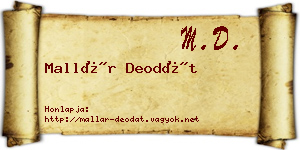 Mallár Deodát névjegykártya